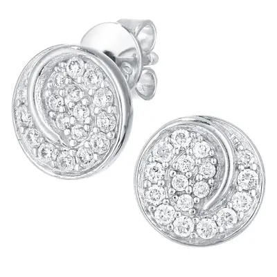 Jewelco London 18ct White Gold Round 0.3ct Diamond Circle Stud Earrings - PE0AXL5607W18