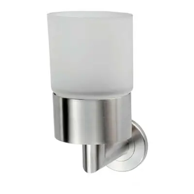 Single Bathroom Tumbler Holder on Rose Frosted Glass Tumbler Stainless Steel