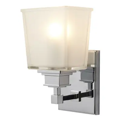 IP44 Wall Square Shaped Opal Glass Shade Polished Chrome LED G9 3.5W