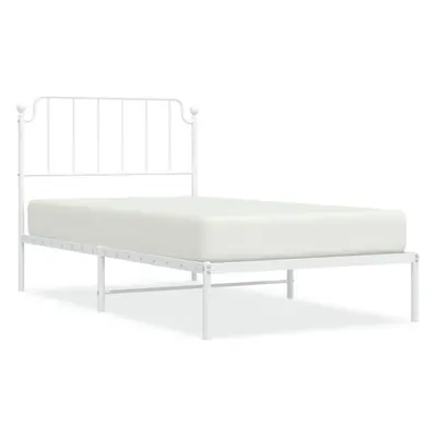 (white) vidaXL Metal Bed Frame Home Bedroom Bed Base Mattress Foundation Bedstead