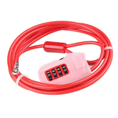 (Red) 2M Anti-theft Digits Code Bicycle Cable Lock for Motorcycle MTB Road Bike