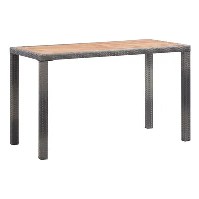 Garden Table Anthracite and Brown 123x60x74 cm Solid Acacia Wood