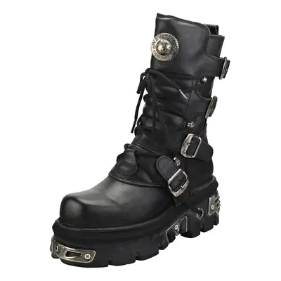 New Rock Reactor Half Boots Unisex Platform Boots in Black - Size 11.5 - W UK