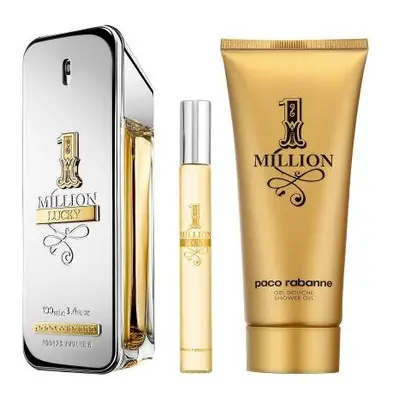 Paco One Million Lucky Pcs Set For Men: 3.4 Eau De Toilette Spray + 3.4 Shower Gel + 0.34 Oz Eau