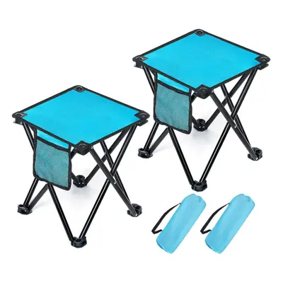 (Blue) Pcs Folding Chair Fishing Stool with Carry Bag Ultralight Aluminum Seat Home Fishing Camp