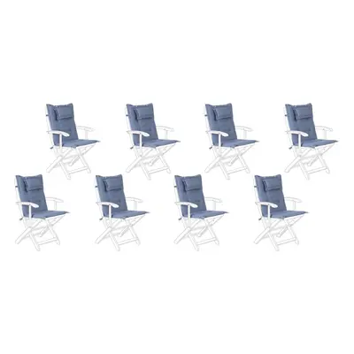 Set of Outdoor Seat/Back Cushions Blue MAUI