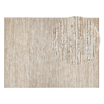 Cotton Area Rug x cm Beige and White BARKHAN