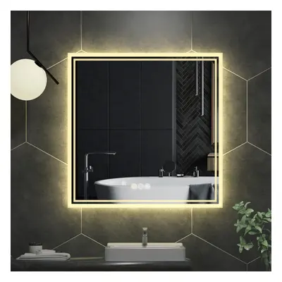 800 x 800mm Sqaure Led Bathroom Mirror with Demister Sensor Lights