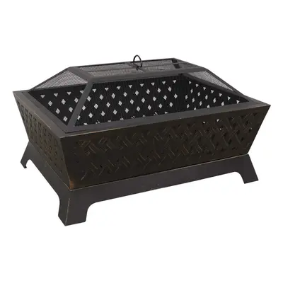 35" Rectangular Outdoor Fire Pit, Antique Bronze Effect - DG44