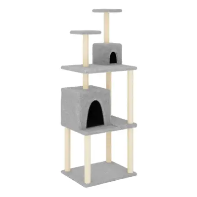 (light grey) vidaXL Cat Tree with Sisal Scratching Posts Pet Cat Scratch Tower Light Grey