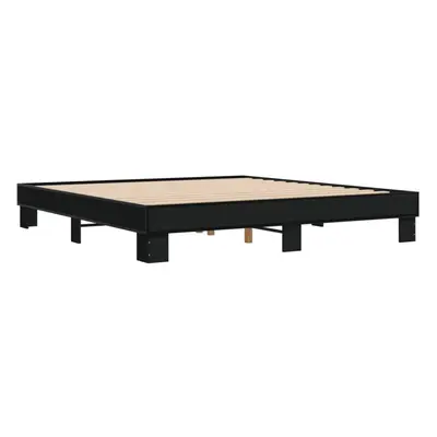 vidaXL Bed Frame Bed Black 180x200 cm Super King Engineered Wood and Metal