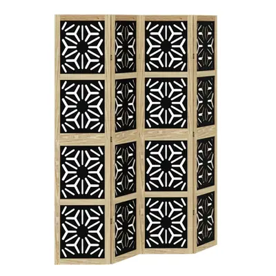 (40 x cm/ piece) vidaXL Room Divider Panel Privacy Screen Brown & Black Solid Wood Paulownia