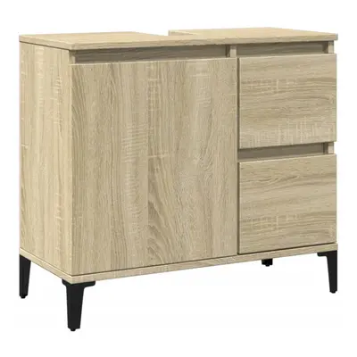 vidaXL Bathroom Cabinet Storage Cabinet Cupboard Sonoma Oak Engineered Wood