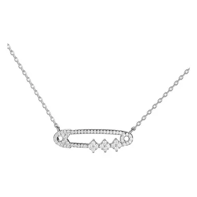 Solid Sterling Silver Chain Necklace The One Jewelry Zirconia Inch