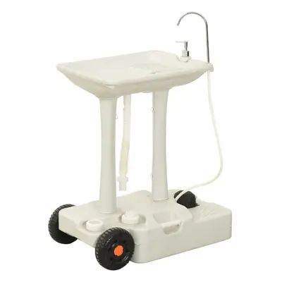 vidaXL Camping Hand Wash Stand with Dispenser L Outdoor Pedestal Sink Basin