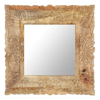 (brown) vidaXL Mirror Hanging Wall-Mounted Mirror Hall Makeup Mirror Solid Mango Wood