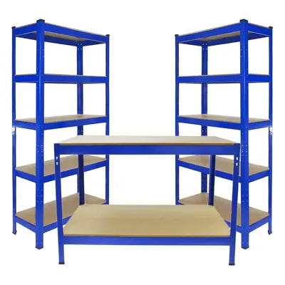 2 x T-Rax 75cm Blue & Metal Storage Workbench