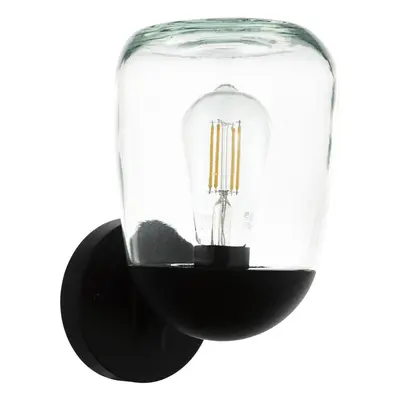 IP44 Outdoor Wall Light Black Aluminium & Plastic x 60W E27 Bulb Lamp