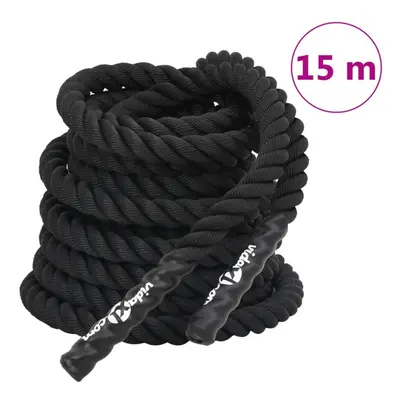 (15 m) vidaXL Battle Rope Gym Exercise Rope Workout Equipment kg Black Polyester