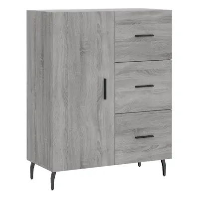 (grey sonoma) vidaXL Sideboard Storage Cabinet Cupboard Side Cabinet Black Engineered Wood