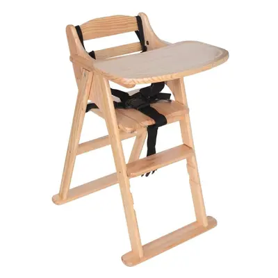 (Natural) Safetots Putaway Folding Wooden Highchair