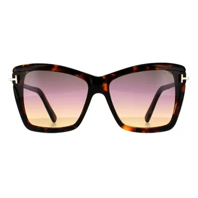 Tom Ford Sunglasses Leah FT0849 55B Coloured Havana Smoke Gradient