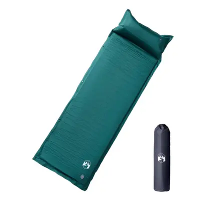 (green, x x cm) vidaXL Self Inflating Camping Mattress & Pillow 1-Person Sleeping Mat Grey