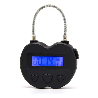 (Black) Hours USB Rechargeable Time out Padlock Max Timing Lock Digital Timer Alarming Padlock w