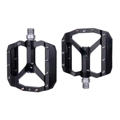 (Black) Anti-slip Durable Aluminum Alloy Perlin Bearing Pair Bicycle Pedals Mountain Bike Pedals