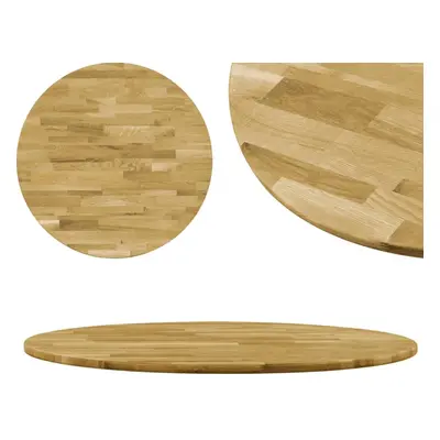 vidaXL Solid Oak Wood Tabletop Round 23mm 600mm Replacement Table Top Indoor