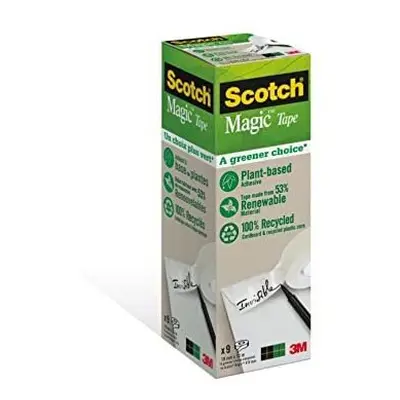 Scotch Magic Tape, A Greener Choice, Box of Rolls, mm x m, 100% recycled packaging and core