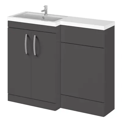 Level Furniture Combination Vanity Basin and WC Unit Left Hand - 1100mm x 390mm - Gloss Grey - B