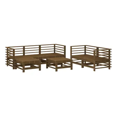 (honey brown) vidaXL Garden Lounge Set Outdoor Modular Sofa Set Piece Solid Wood Pine