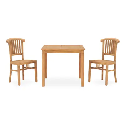 (3 piece) vidaXL Solid Teak Wood Garden Dining Set Chairs and Table Outdoor 3/5 Piece