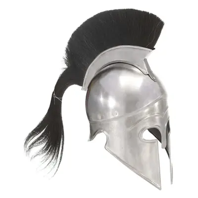 vidaXL Greek Medieval Knight Helmet LARP Replica Silver Steel Armour Weapon