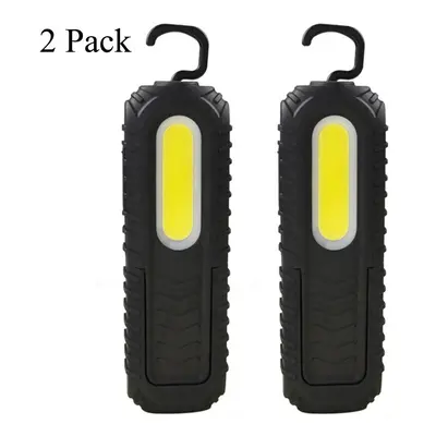 (2 pack) 2-in-1 Rechargeable Led Work Light Portable Built-in Battery Flashlight Magnetic COB Wo