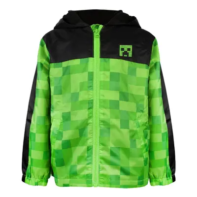 (13-14 Years, Green/Black) Minecraft Boys Creeper Hooded Waterproof Jacket