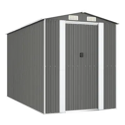 (192 x x cm (L x W x H)) vidaXL Garden Shed Galvanised Steel Outdoor Tool Storage Patio Lawn Too