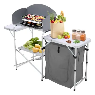 Outdoor Protable Camp Kitchen w/ Zippered Storage