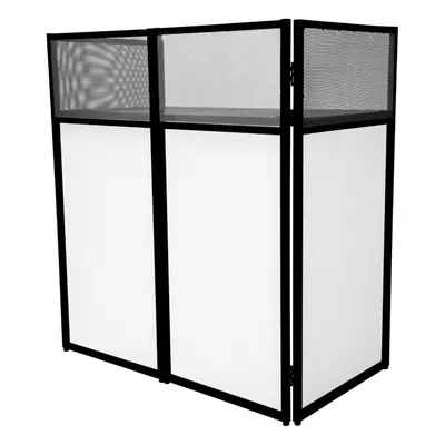 DJ Disco Booth Stand Mixer Shelf Foldable Portable Screen Black & White Cloths