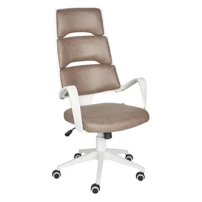 Office Chair Faux Leather Brown GRANDIOSE