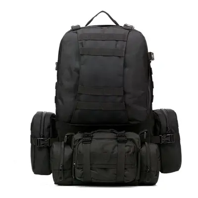 (Black) 50L Military Nylon Outdoor Sports Rucksack Backpack For Camping Hiking Etc