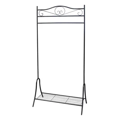 vidaXL Clothing Rack Black Steel Rail Garment Stand Dress Coat Hanging Holder