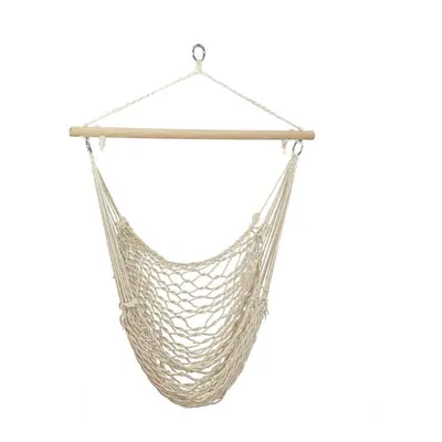 (Light Grey) Hammock Chair Cotton Rope Weaving Swing Indoor Outdoor Garden Yard Theme Decoration