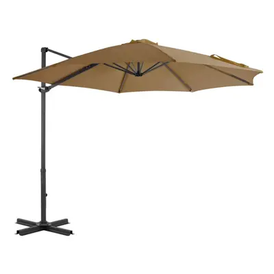 vidaXL Outdoor Umbrella with Portable Base Taupe