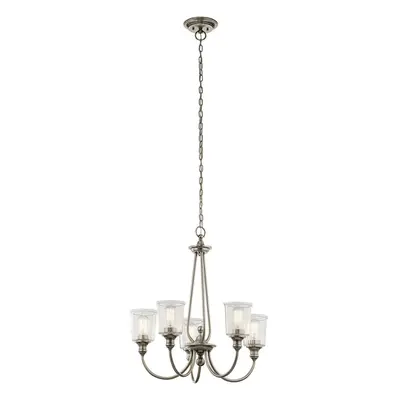 5 Bulb Chandelier Hanging Pendant LIght Classic Pewter LED E27 60W Bulb