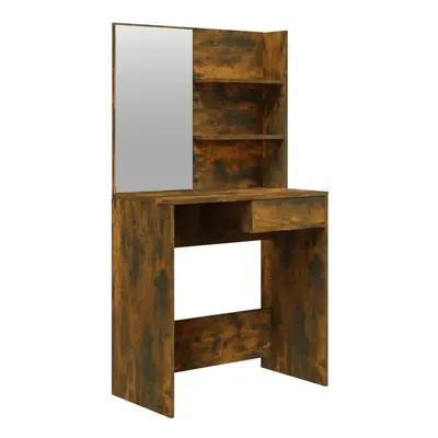 (Smoked oak) vidaXL Dressing Table with Mirror Bedroom Makeup Vanity Desk Cosmetic Table