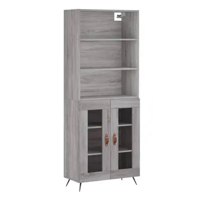 (grey sonoma, glass doors) vidaXL Highboard Sideboard Storage Cabinet Cupboard Cabinet Engineere