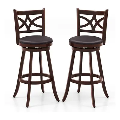 Set of Bar Stools Counter Height Chair 360Â° Swivel Upholstered Seat 29"