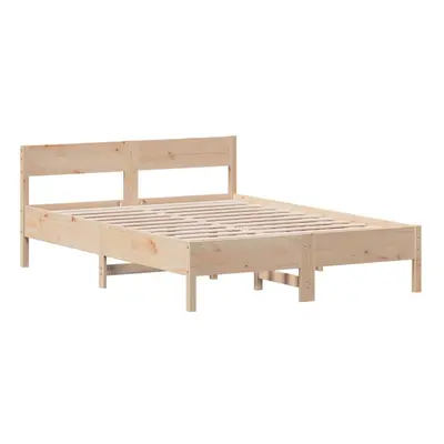 (160 x cm) vidaXL Bed Frame with Headboard Bedstead Bed Base 120x200 cm Solid Wood Pine